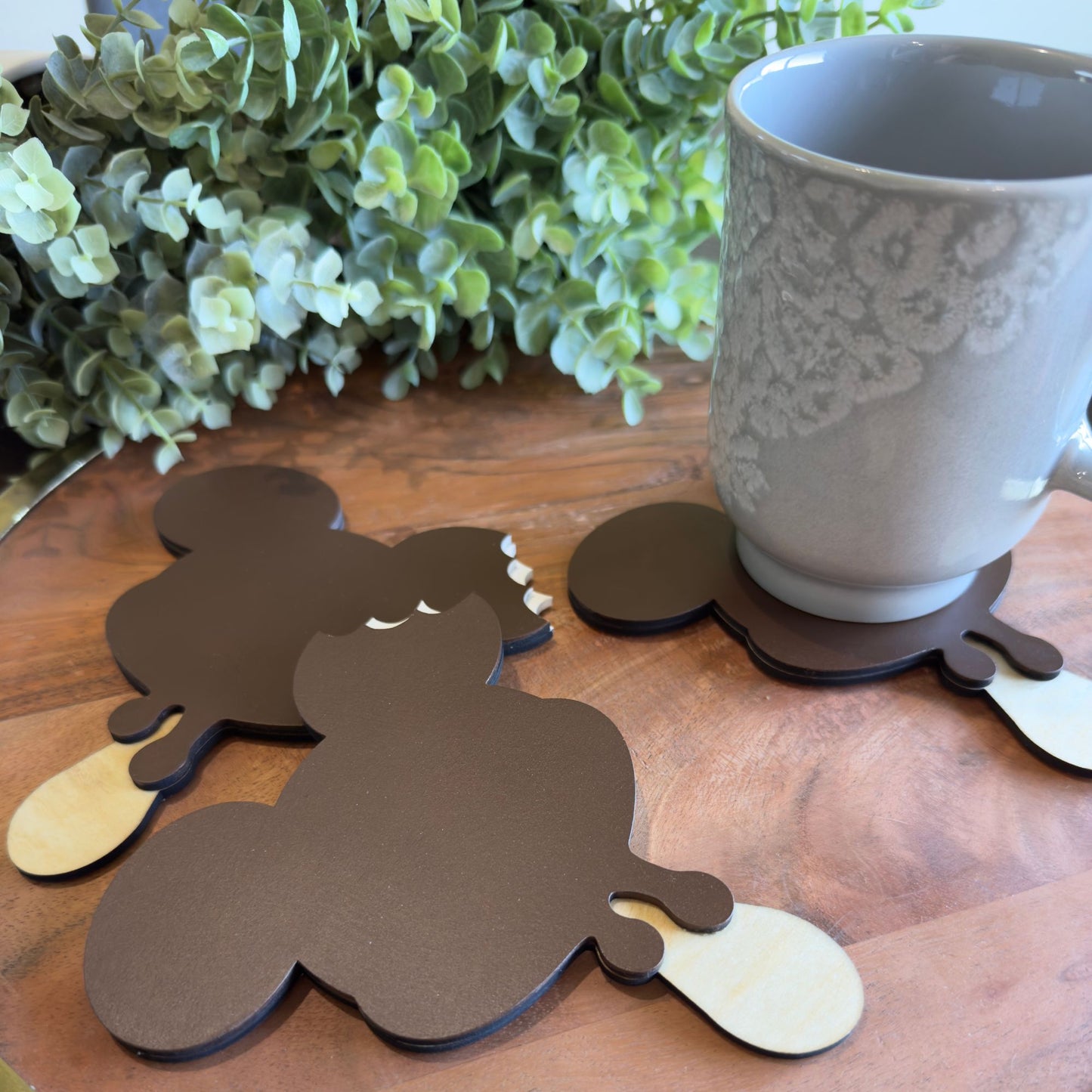 Mouse Shaped Popsicle Wooden Coasters