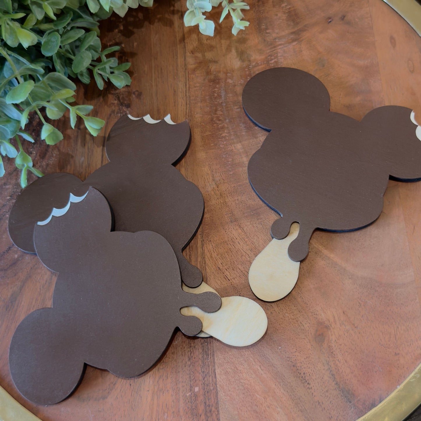 Mouse Shaped Popsicle Wooden Coasters