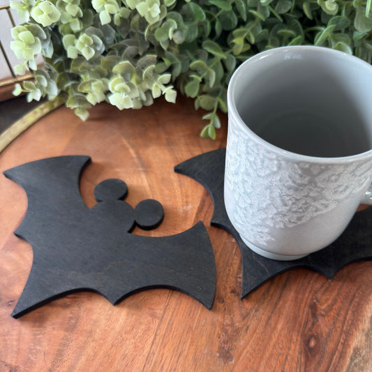 Mouse Bat Wooden Coaster